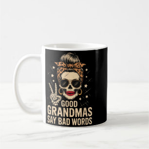 Good Grandmas Say Bad Words Skeleton Skull Leopard Coffee Mug