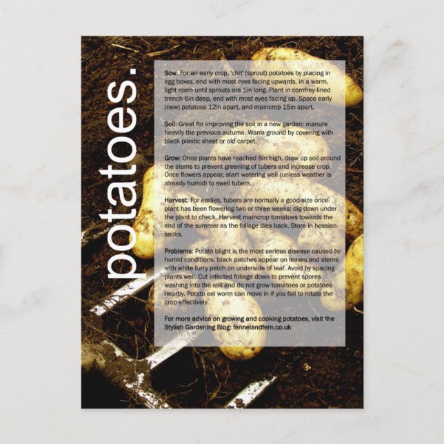 Good Growing Guide: Potatoes & Carrots Postcard (Front)