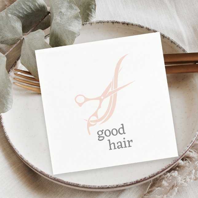 Good Hair Simple Logo Hair Stylist Colourist Napkin (Creator Uploaded)