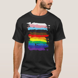 Good & Happy Progress Gay Pride Paint Rainbow Flag T-Shirt