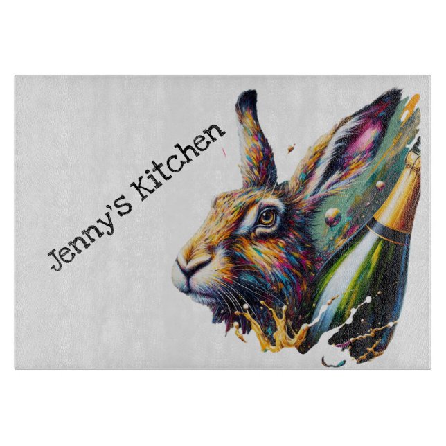 Good Hare Day. Hare & Prosecco! Cutting Board (Front)