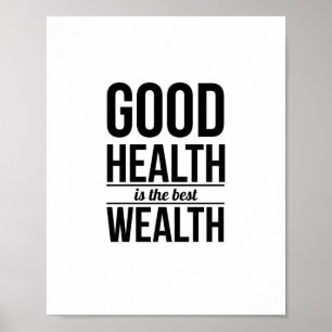 good health inspirational quote black typography poster