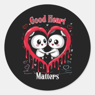 Good Heart S Typographic Colourful Red Paint Dripp Classic Round Sticker