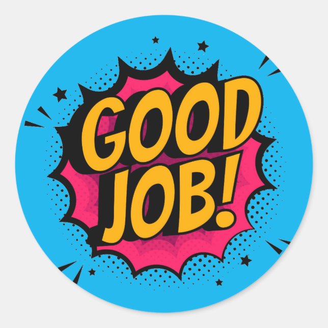 Good Job Comic Book Pop Art Sticker (Front)
