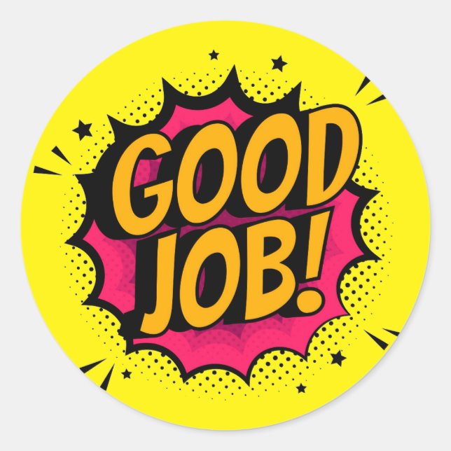 Good Job Comic Book Pop Art Sticker (Front)