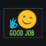 Good Job Emoji Postcard<br><div class="desc">What a fun way to say good job... with our adorable emojis! This is perfect for parents at home or for teachers to give to students at school.  Good job! Thumbs up!</div>