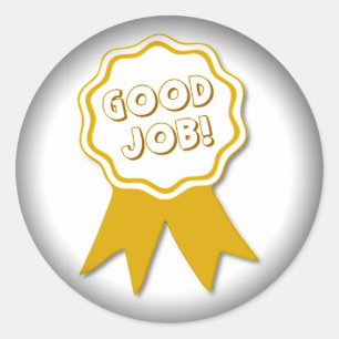 Good Job! Fade to Black Round Stickers