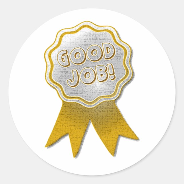 GOOD JOB GOLD RIBBON STICKERS (Front)