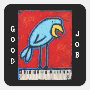 good job piano student stickers with bluebird
