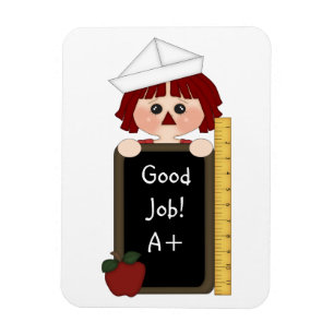 Good Job!-Rag Doll with Chalkboard Magnet