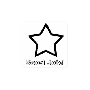 Good Job Star Rubber Stamp
