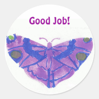 "Good Job" stickers w/purple butterfly