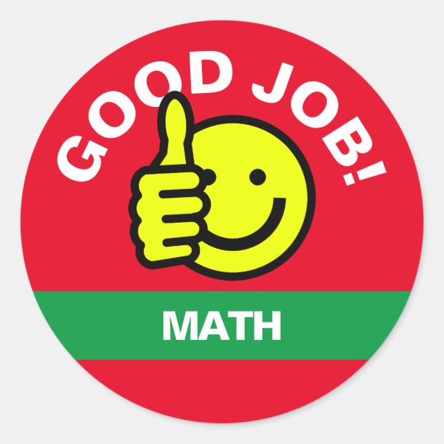 "Good Job" Thumbs Up Smiley Sticker (Front)