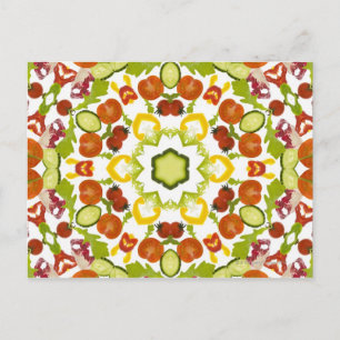 Good karma and well being from a healthy diet postcard