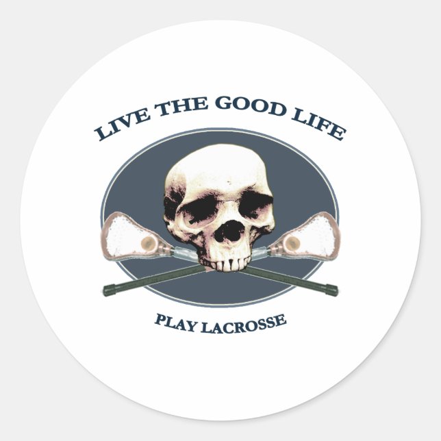 Good Life Lacrosse Classic Round Sticker (Front)