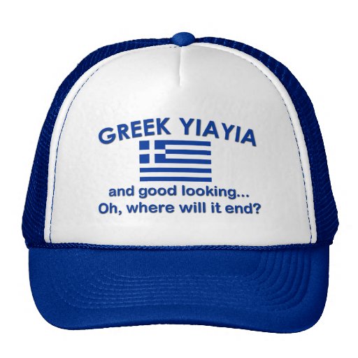 Good Looking Greek Yia Yia Trucker Hats | Zazzle