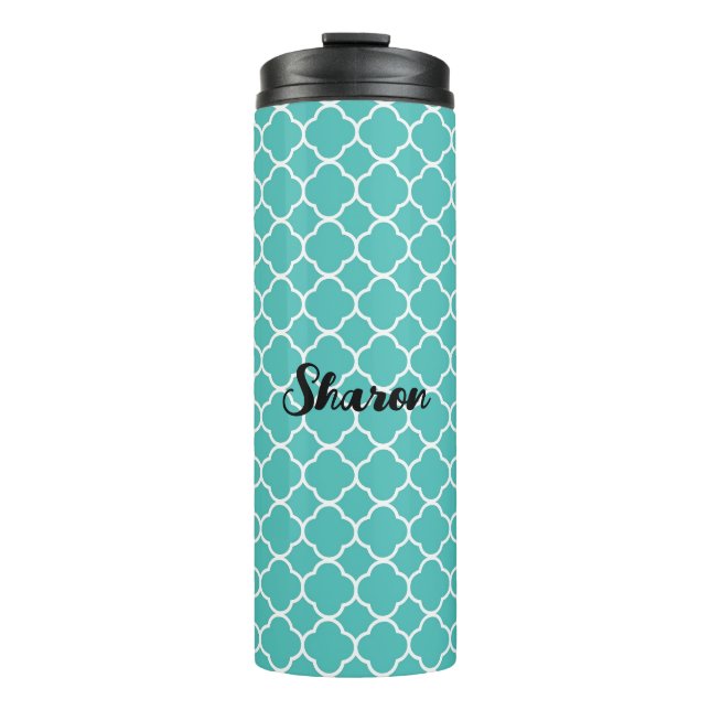 Good Luck and Harmony Turquoise Thermal Tumbler (Front)