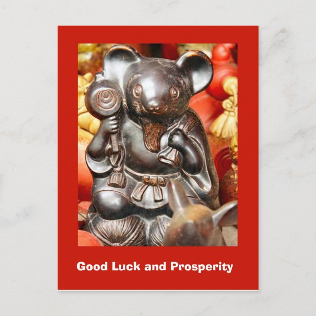 Good Luck and Prosperity, lucky mouse Postcard (Front)