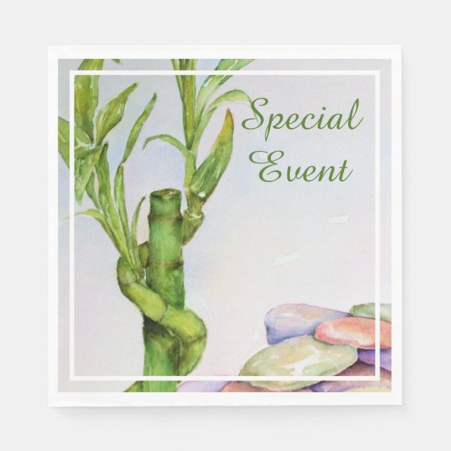 Good Luck Bamboo Party Napkin (Front)