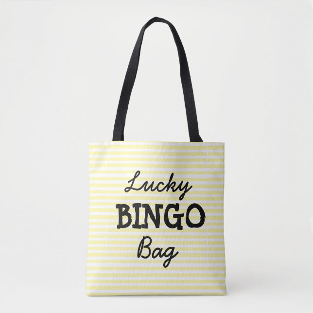Good Luck BINGO Bag Yellow Striped (Front)