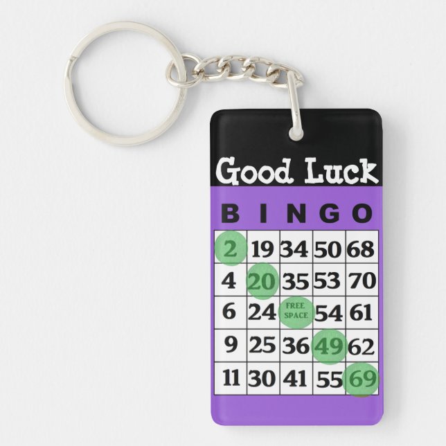 Good Luck BINGO Charm Key Chain (Front)