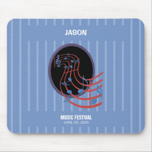 Good Luck, Black Music Circle Mouse Mat