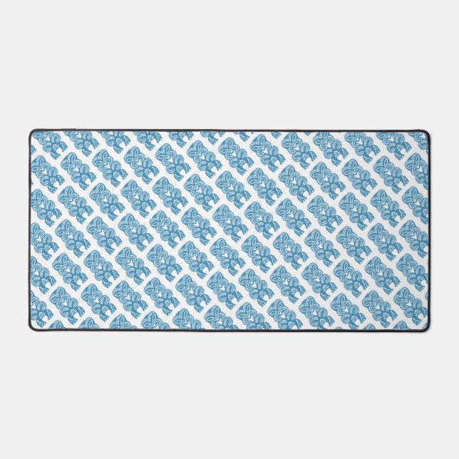 Good Luck Blue Tiki Cocktail  Desk Mat (Front)