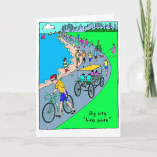 Good Luck Card for Cyclist - Big City Bike Path