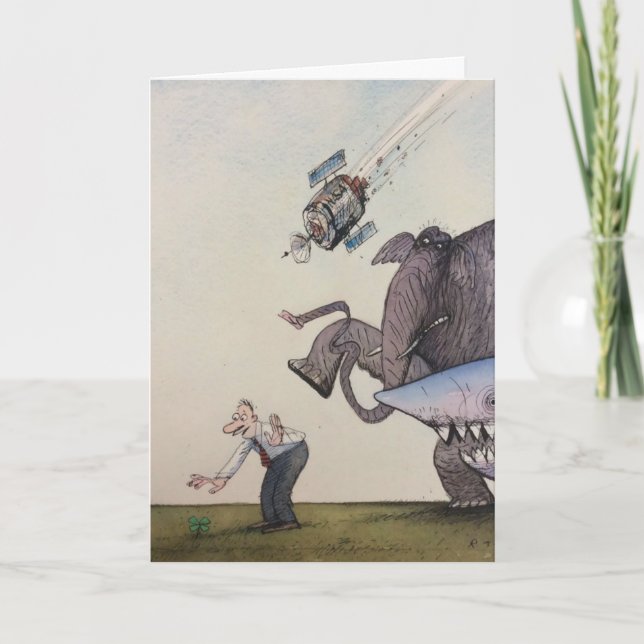 Good Luck Card, with the Shark Card (Front)