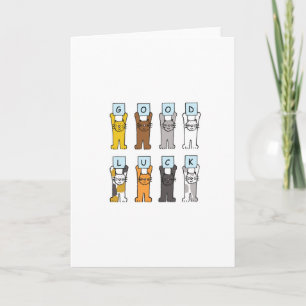 Good Luck Cartoon Kittens Card