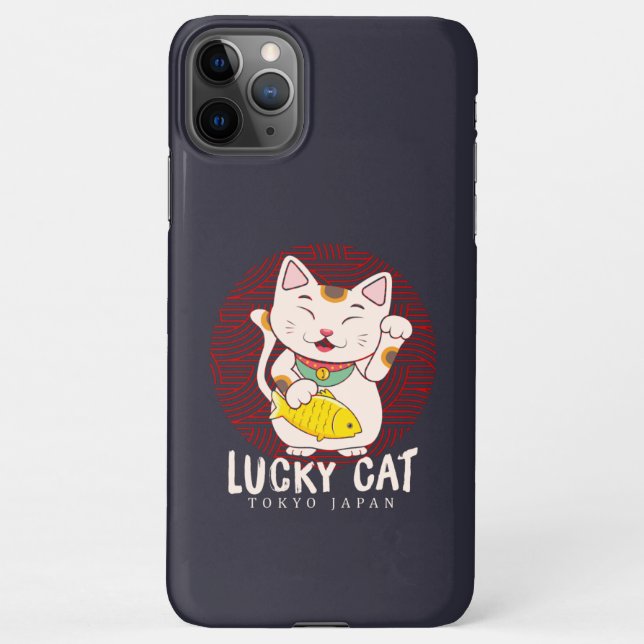 Good Luck Charm Lucky Cat Maneki Neko Asian iPhone Case (Back)