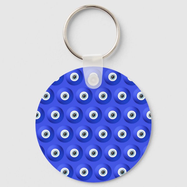 Good Luck Charms against Evil Eye Pattern Key Ring (Front)