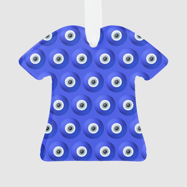 Good Luck Charms against Evil Eye Pattern Ornament (Back)