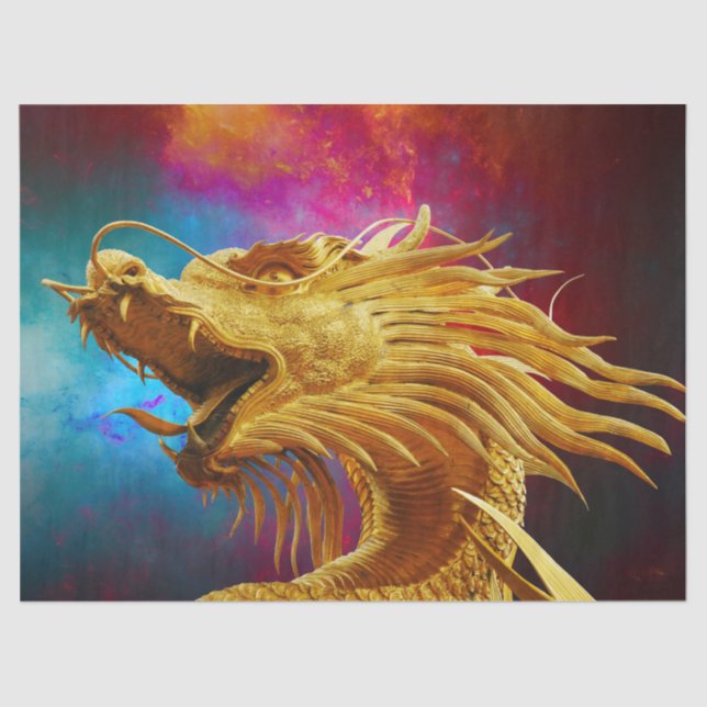 good luck chinese dragon tissue paper (Front)