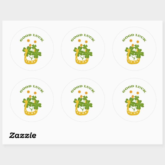 Good Luck Classic Round Sticker (Sheet)