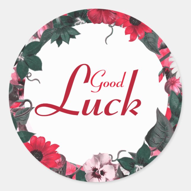 Good Luck Classic Round Sticker (Front)