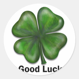 Good Luck Clover Classic Round Sticker