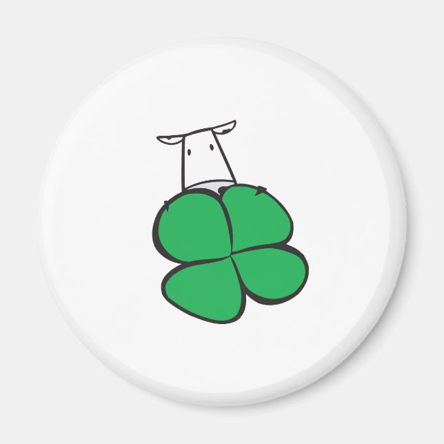 Good Luck Clover Cow Magnet (Front)