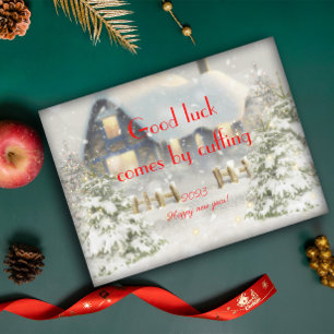 Good luck comes by cuffing new year poster