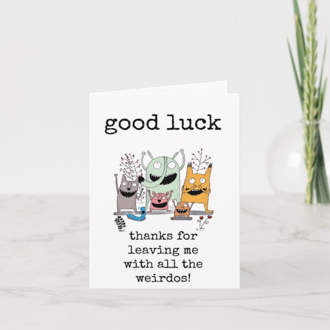 Good Luck, Coworker, Boss, Employees, Leaving Card (Front)