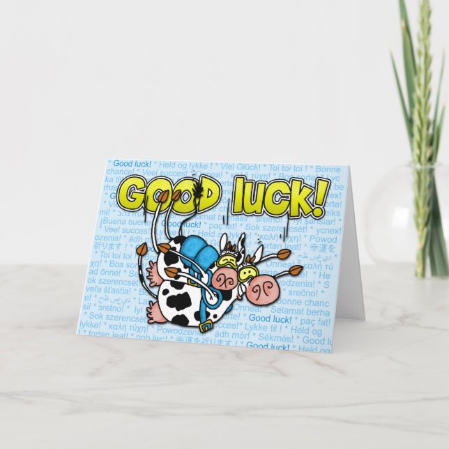 good luck - cows skydive tandem card (Front)
