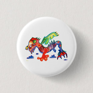 Good Luck Dragon, Drache 3 Cm Round Badge
