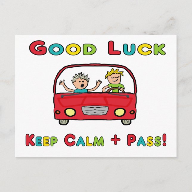 Good Luck Driving Test Postcard (Front)