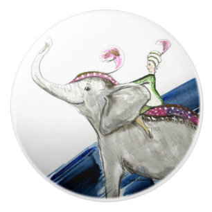 Good Luck Elephant Ceramic Knob