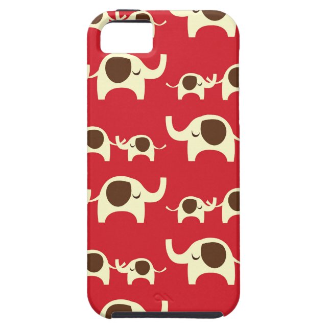 Good luck elephants cherry red cute nature pattern Case-Mate iPhone case (Back)