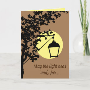 Good Luck & Encouragement, Vintage Lamp & Moon Card