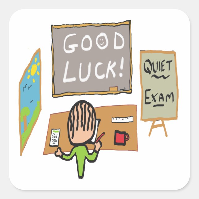 Good Luck Exams Square Sticker (Front)