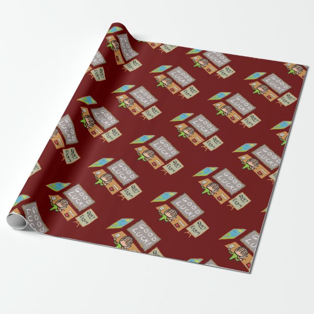 Good Luck Exams Wrapping Paper (Unrolled)