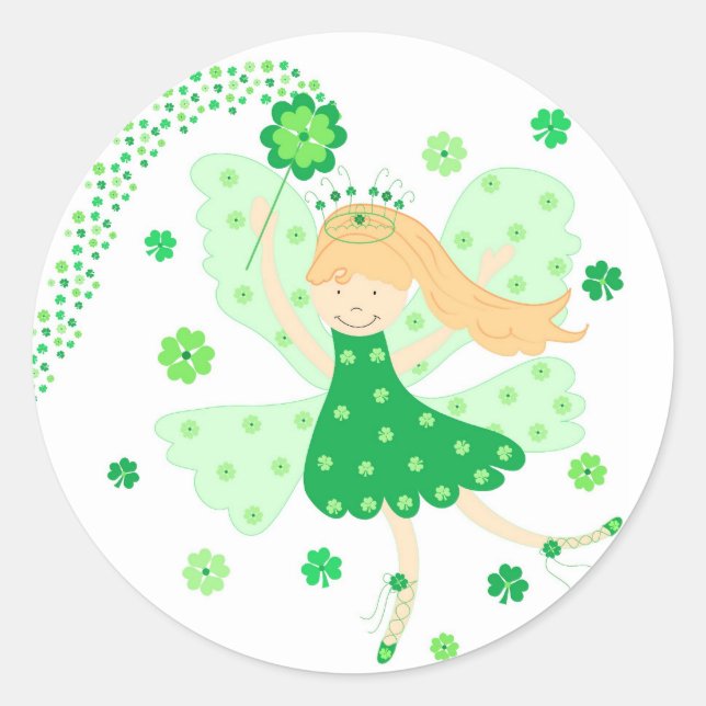Good Luck Fairy Classic Round Sticker (Front)