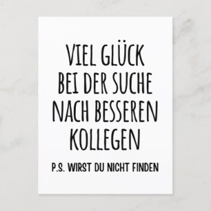 Good luck finding better coworkers than us postcard